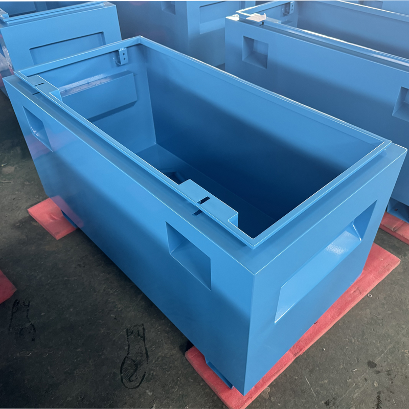 Custom color steel toolbox job site box